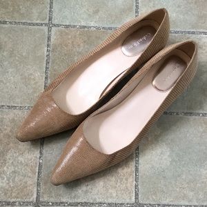 Calvin Klein snakeskin kitten heels, 10